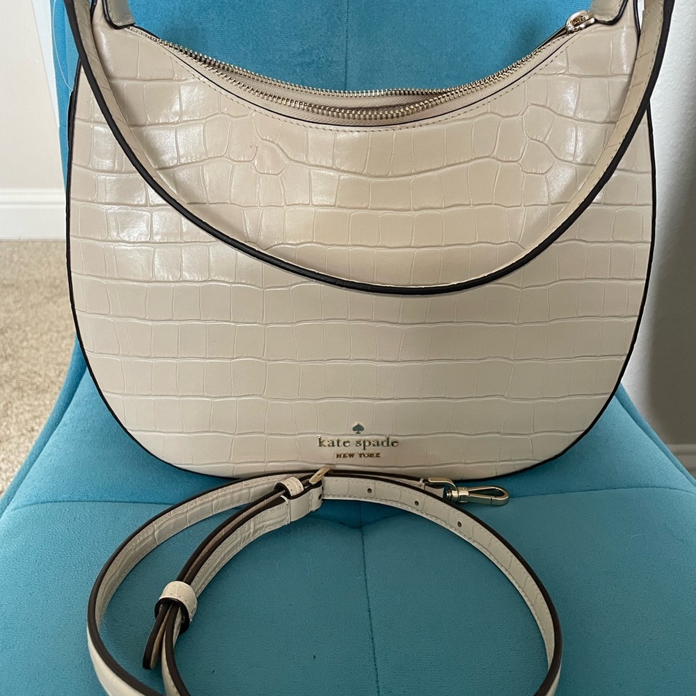 Kate Spade Janie Croco Embossed Leather Shoulder Bag